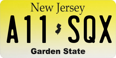 NJ license plate A11SQX