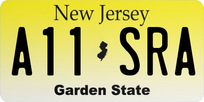 NJ license plate A11SRA