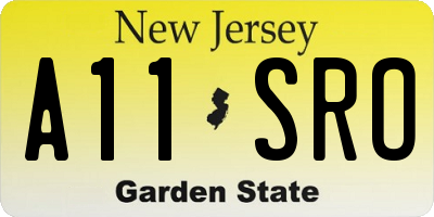 NJ license plate A11SRO