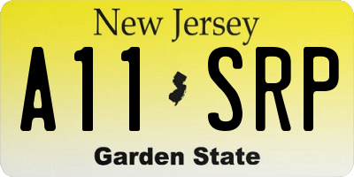 NJ license plate A11SRP