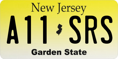 NJ license plate A11SRS