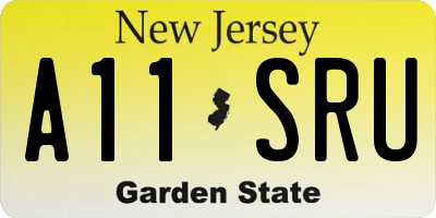 NJ license plate A11SRU