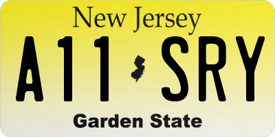 NJ license plate A11SRY