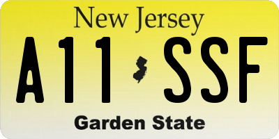 NJ license plate A11SSF