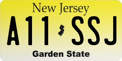 NJ license plate A11SSJ