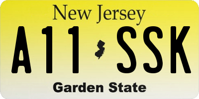 NJ license plate A11SSK