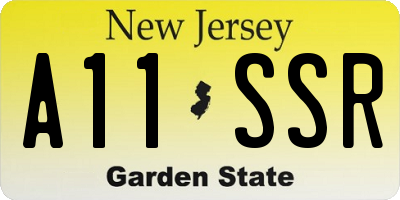 NJ license plate A11SSR