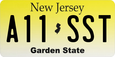 NJ license plate A11SST