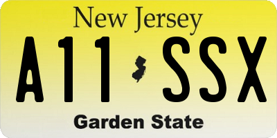 NJ license plate A11SSX