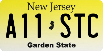 NJ license plate A11STC