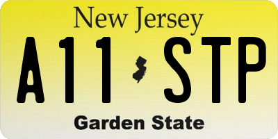 NJ license plate A11STP