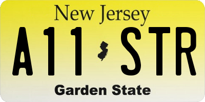 NJ license plate A11STR