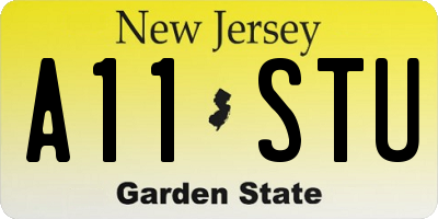 NJ license plate A11STU