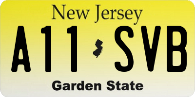 NJ license plate A11SVB
