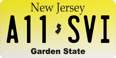 NJ license plate A11SVI