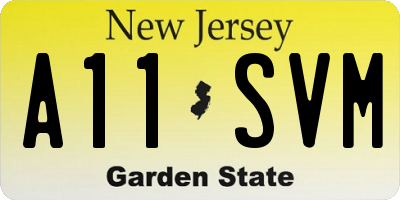 NJ license plate A11SVM