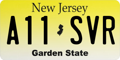 NJ license plate A11SVR