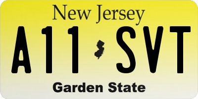 NJ license plate A11SVT