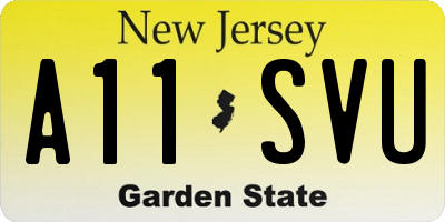 NJ license plate A11SVU
