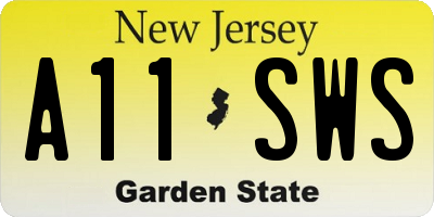 NJ license plate A11SWS