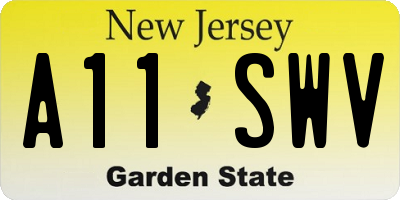 NJ license plate A11SWV
