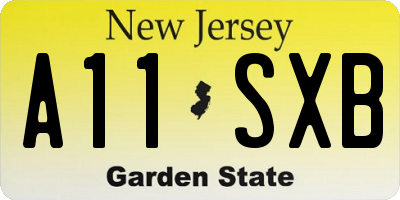 NJ license plate A11SXB