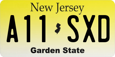 NJ license plate A11SXD
