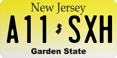 NJ license plate A11SXH