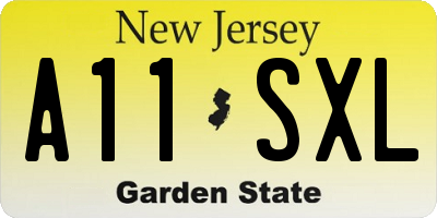 NJ license plate A11SXL