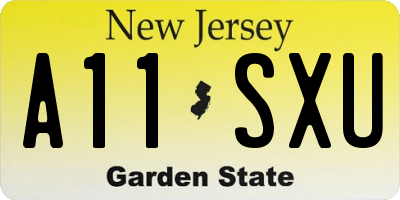NJ license plate A11SXU