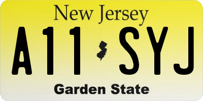 NJ license plate A11SYJ