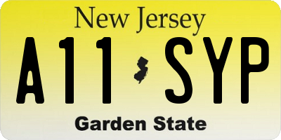 NJ license plate A11SYP