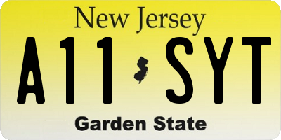 NJ license plate A11SYT
