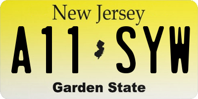 NJ license plate A11SYW