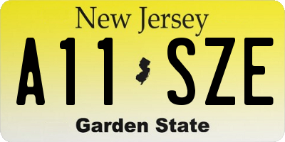 NJ license plate A11SZE