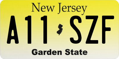 NJ license plate A11SZF
