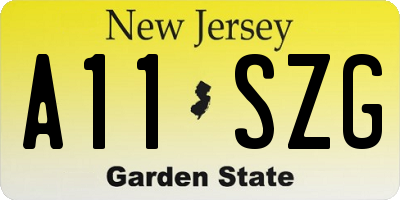 NJ license plate A11SZG