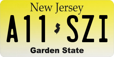 NJ license plate A11SZI