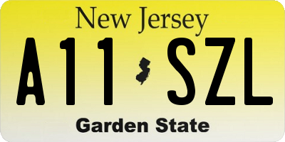 NJ license plate A11SZL