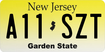 NJ license plate A11SZT