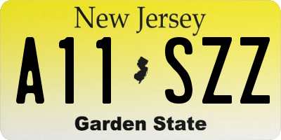 NJ license plate A11SZZ
