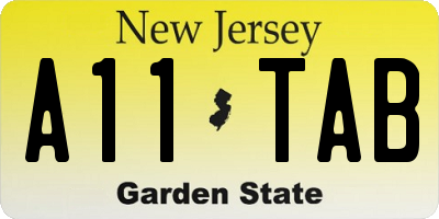 NJ license plate A11TAB