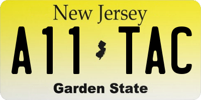 NJ license plate A11TAC