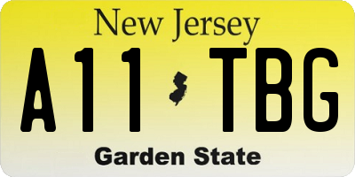 NJ license plate A11TBG