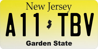 NJ license plate A11TBV