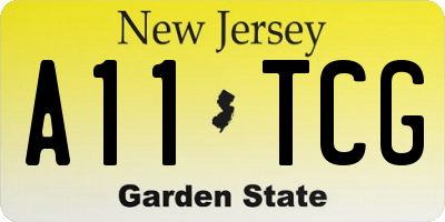 NJ license plate A11TCG