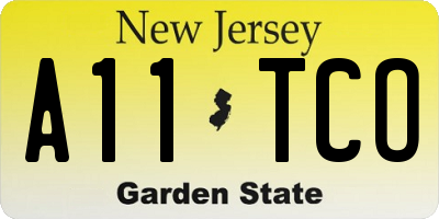 NJ license plate A11TCO