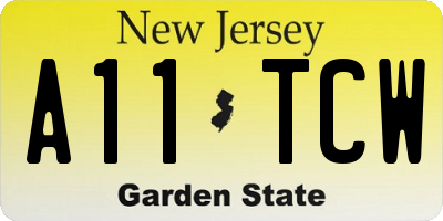 NJ license plate A11TCW