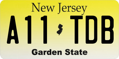 NJ license plate A11TDB