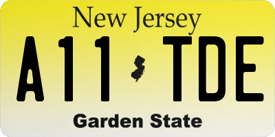NJ license plate A11TDE